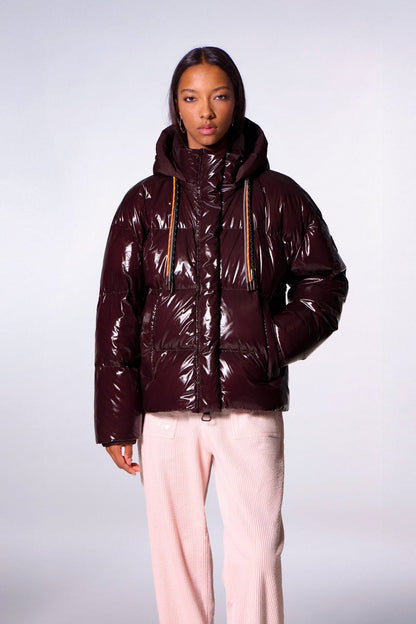 Lili Bright shiny short puffer jacket