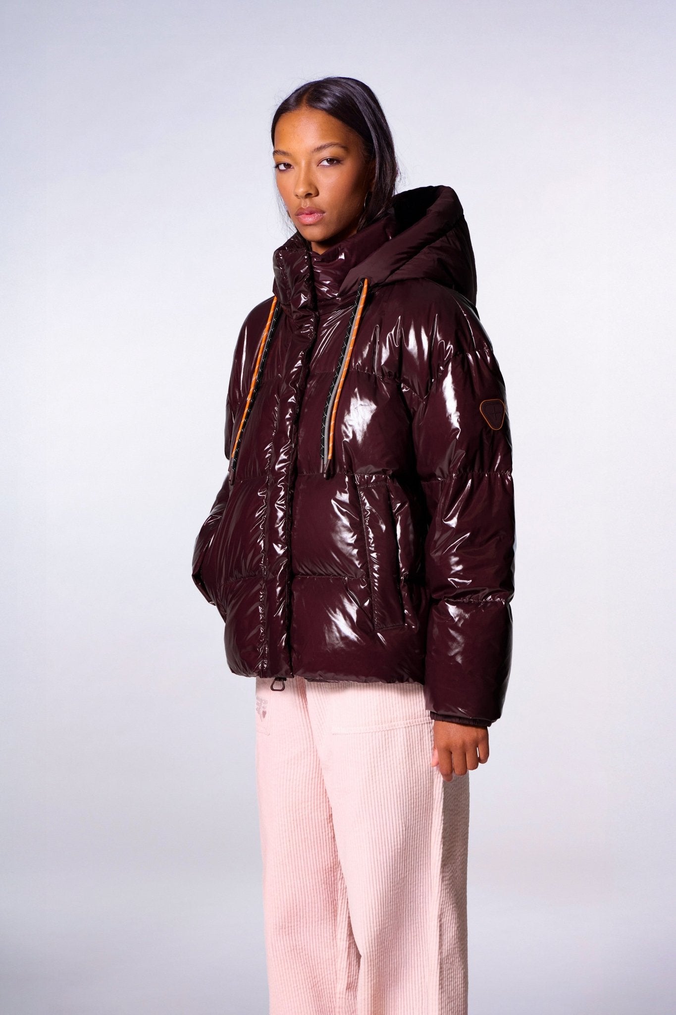 Lili Bright shiny short puffer jacket
