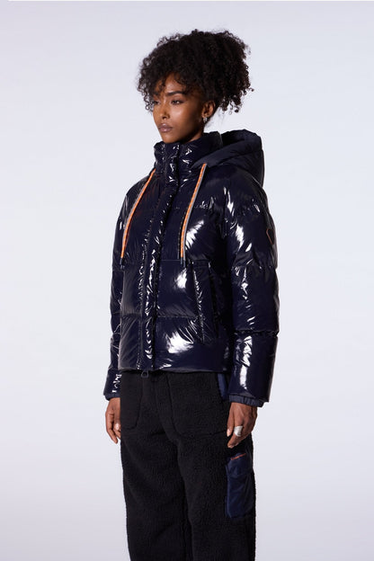 Lili Bright shiny short puffer jacket