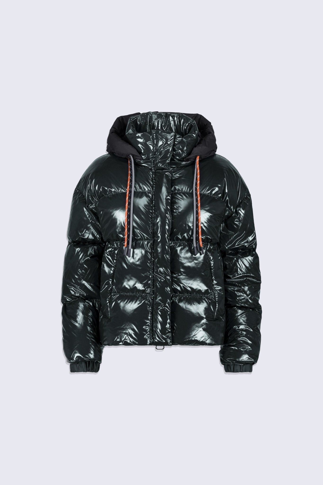 Lili Bright shiny cropped puffer jacket